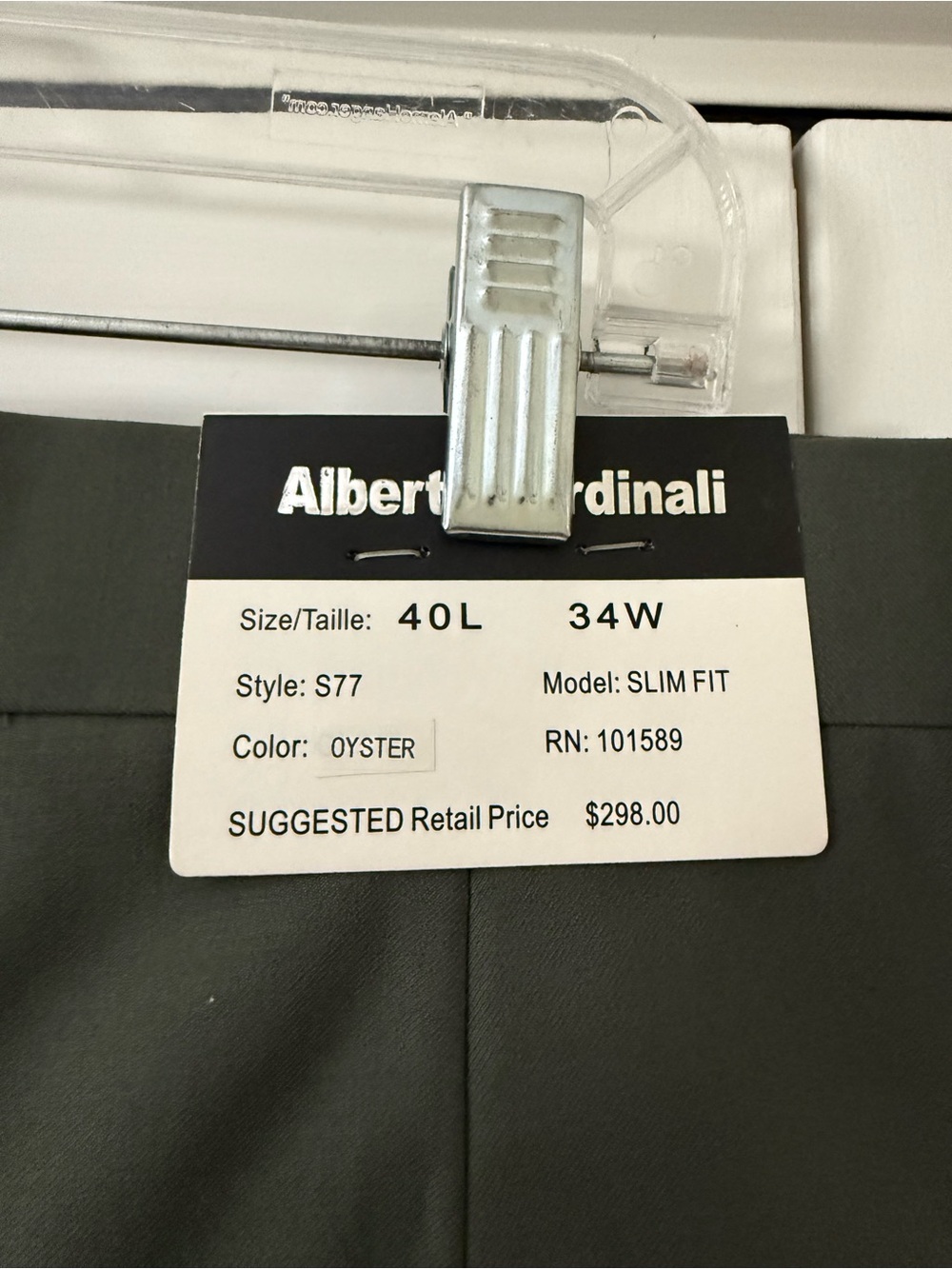 Alberto Cardinali Mens Olive Green Slim Fit Suit 40L 34W - Picture 4 of 4